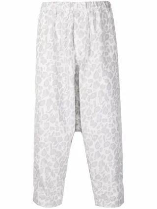 Leopard-Print Cropped Trousers