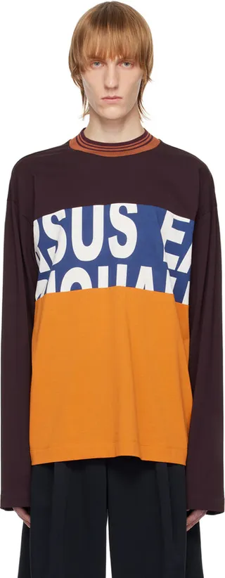 Dries Van Noten Multicolor Paneled Long Sleeve T-Shirt