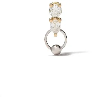 18kt white and yellow gold Two in One diamond earring