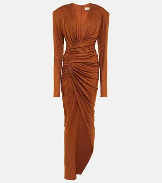 Embellished wrap gown