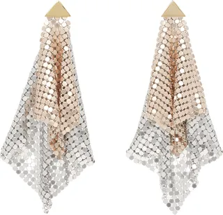 Paco Rabanne Gold & Silver Double Pixel Earrings