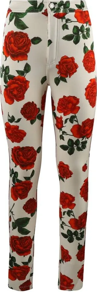 Saint Laurent Floral Printed Skinny Trousers