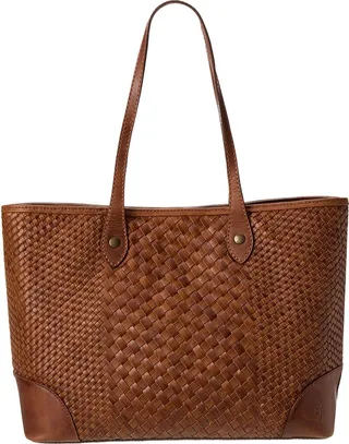 Frye Melissa Basket Woven Leather Shopper Tote