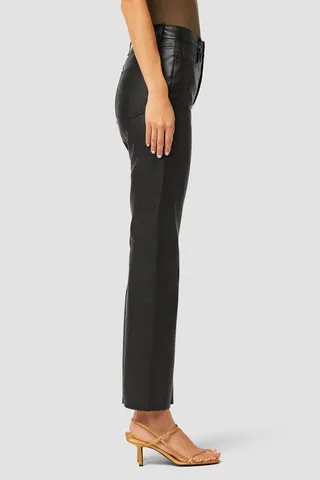 Hudson Jeans Remi High-Rise Vegan Leather Straight Pant - Black