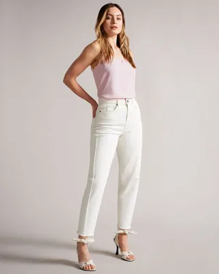 Scallop Neckline Cami Top in Dusky Pink