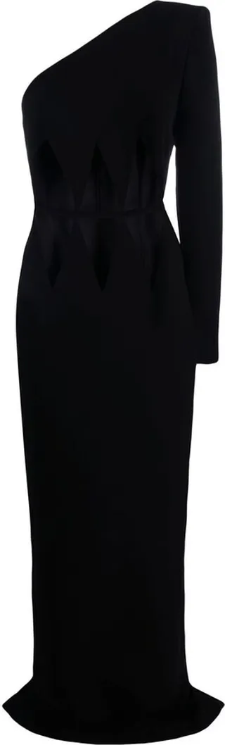 Cut-Out One-Shoulder Gown