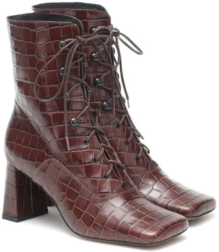 Claude lace-up leather ankle boots