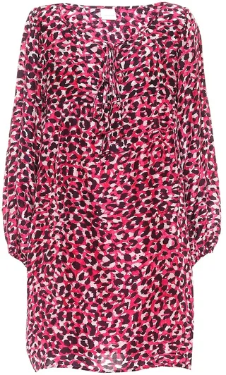Leopard-print silk minidress