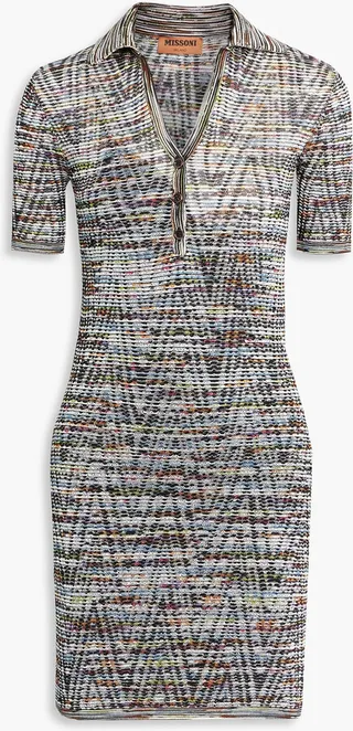 Crochet-knit mini dress