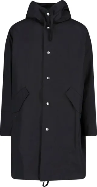 Jil Sander Logo Printed Drawstring Hooded Parka