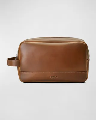 Men's Navigator Leather Zip Travel Kit Bag