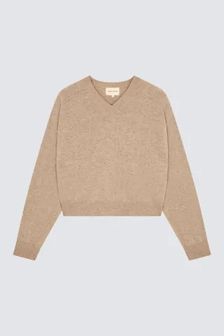 LOULOU STUDIO Emsalo V Neck Sweater - Brown