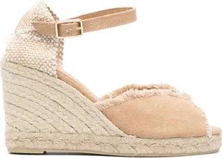 Peep-Toe 95mm Leather Espadrilles