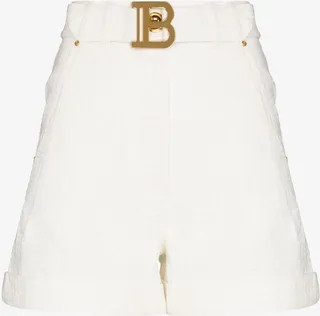 Monogram Belted Denim Shorts