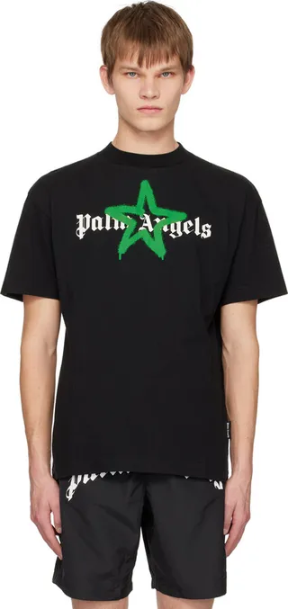 Palm Angels Black Printed T-Shirt