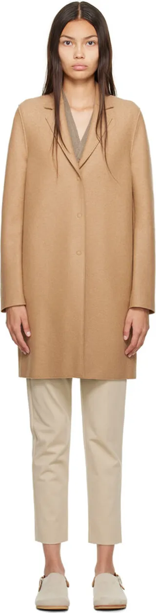 Harris Wharf London Tan Cocoon Coat