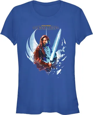 Junior's Star Wars: Obi-Wan Kenobi Shattered Jedi Knight Kenobi T-Shirt - Royal Blue - Medium