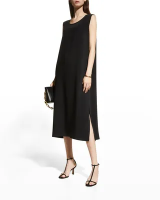 Sleeveless Side-Slit Midi Dress
