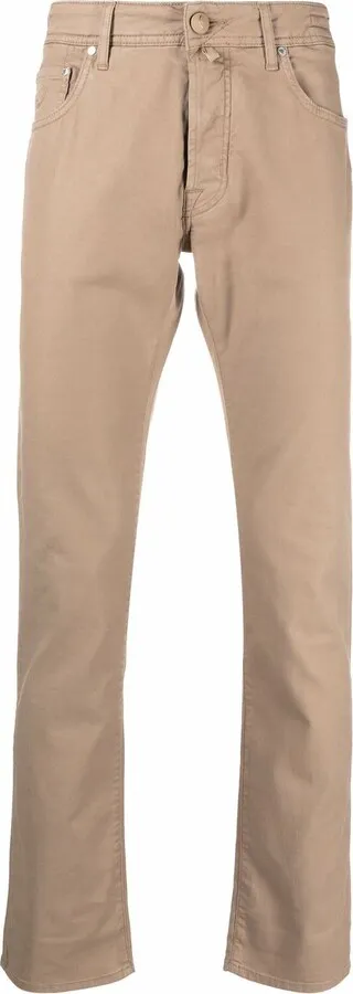 Logo-Patch Straight-Leg Trousers
