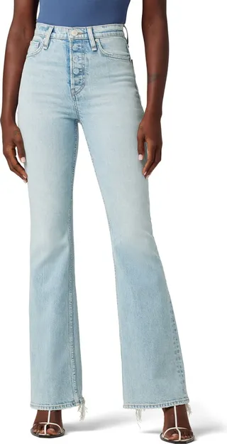 Faye High Waist Fray Hem Bootcut Jeans