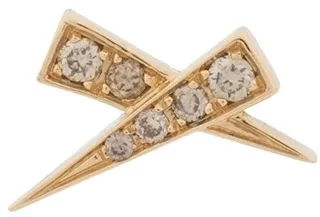 18kt yellow gold Kiss pave diamond earring