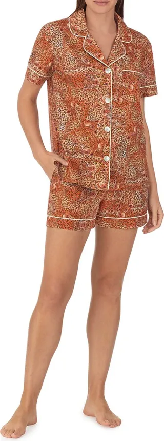 Liberty Leopard Print Cotton Short Pajamas