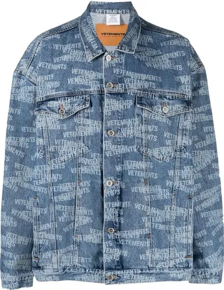 Logo-Print Denim Jacket