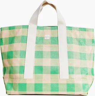 Green and Butterscotch Bodie Oversized Tote