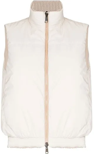 Funnel-Neck Cashmere Gilet