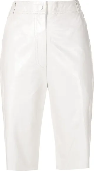 High-Waisted Leather Shorts