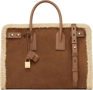 Sac du Jour shearling-trim tote bag