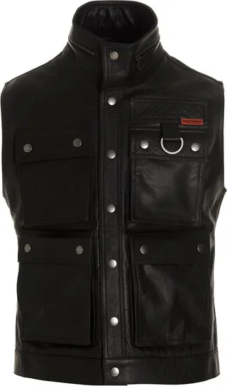 Martine Rose Button-Up Leather Gilet