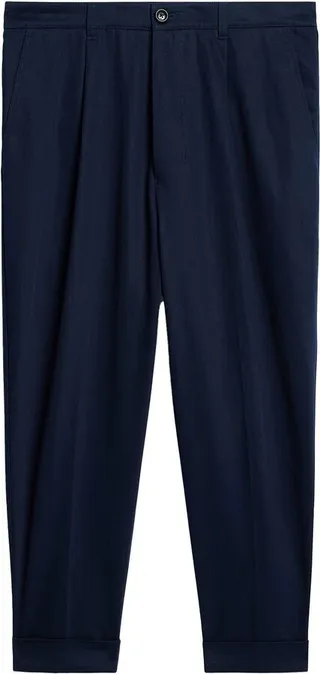 Drop-Crotch Cropped Trousers