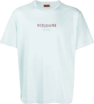 logo-print detail T-shirt