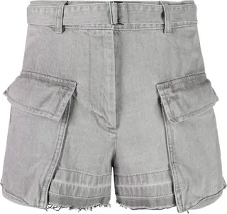 Belted-Waist High-Waisted Shorts