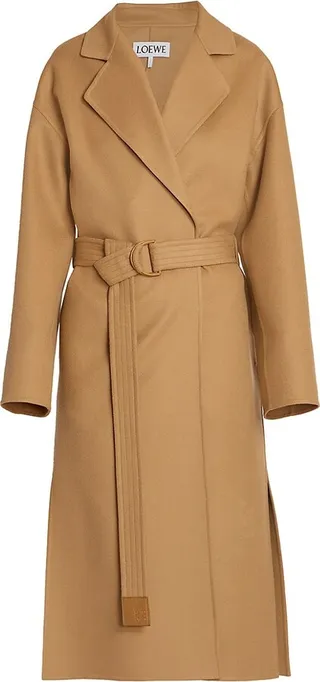 Wool-Blend Belted Coat