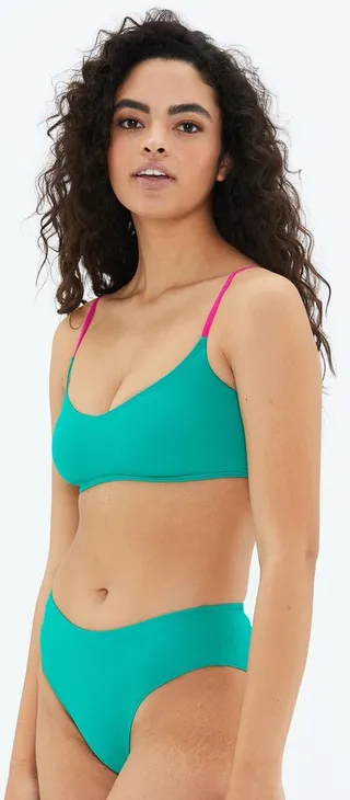 The High Leg Mid Rise Bikini Bottom - Seaglass