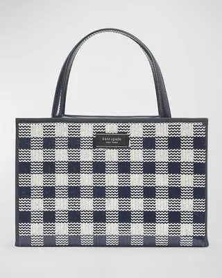 Sam Icon Small Sequin Gingham Embellished Tote Bag