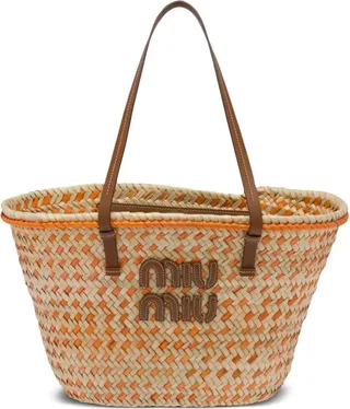 Palmetto logo-patch basket bag