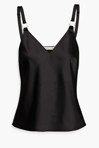 Buckle-detailed satin tank