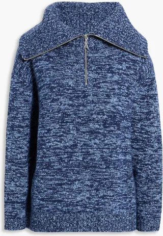 Moon wool and cashmere-blend half-zip sweater