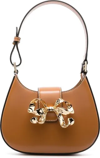 Bow-Detail Leather Shoulder Bag