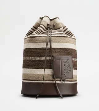 Bag in Fabric and Leather Medium