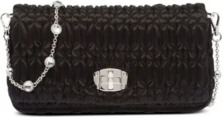 Quilted Satin Shoulder Bag