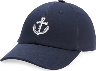 Embroidered Anchor Twill Baseball Cap