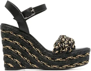 Black And Gold Joaquina Wedge Espadrille