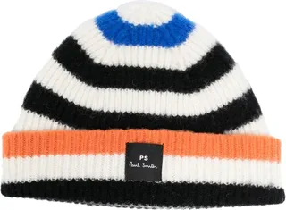 Ribbed Striped Beanie Hat