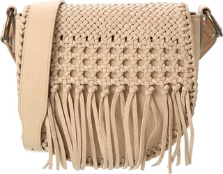 Frye Melissa Woven Leather Saddle Bag