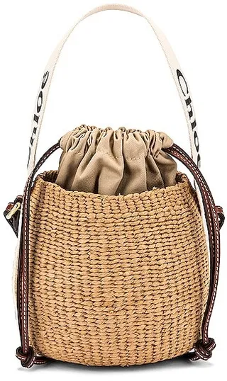 Chloe Woody Basket Bag in White
