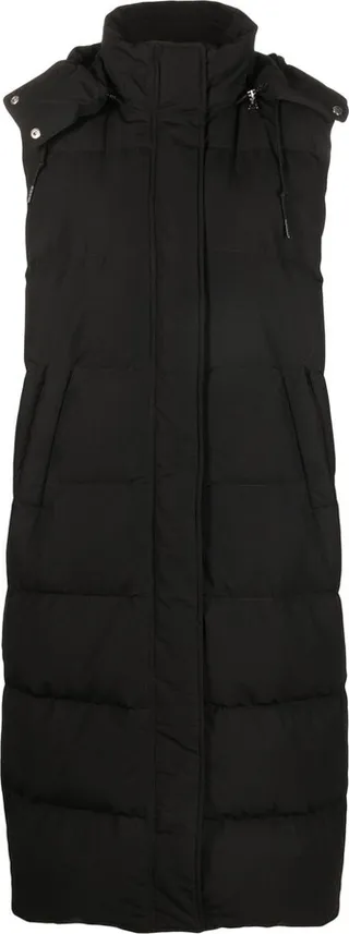 Long-Line Padded Hooded Gilet
